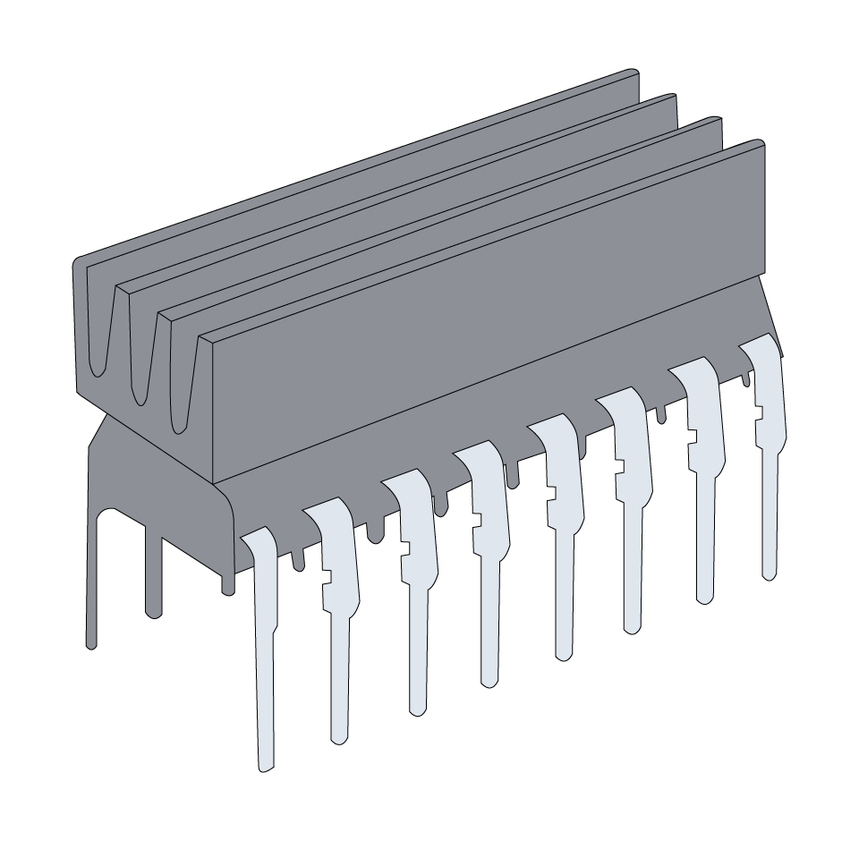 Figure 1: Integrated Circuit (IC) with Heat Sink on Top